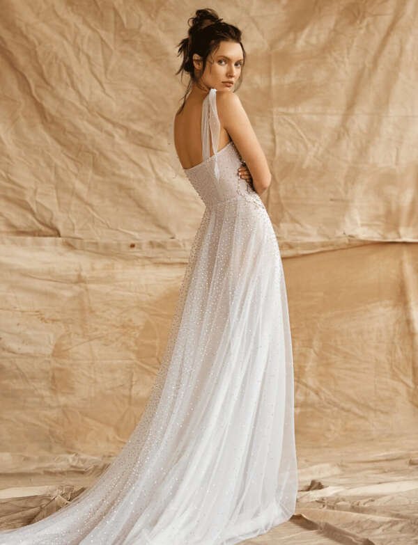 Lace Stitching Satin Maxi Prom Dresses with 3/4 Sleeves